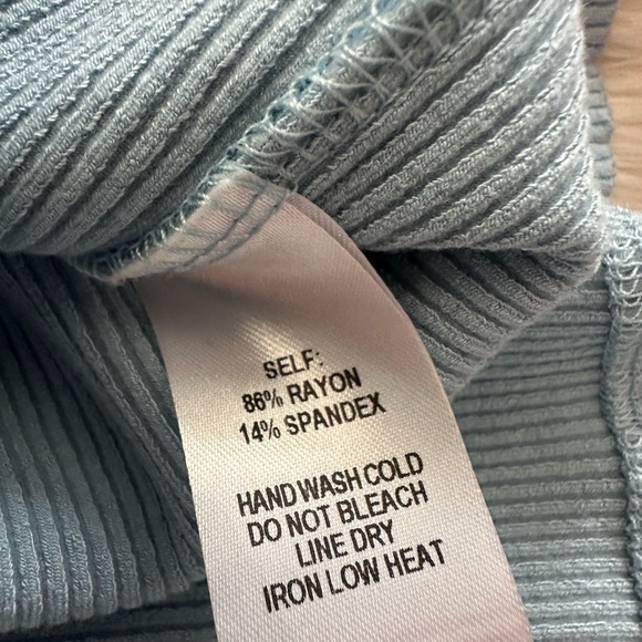 Lulu's Blue Ribbed Dress Sweetheart Neckline - Picture 5 of 6